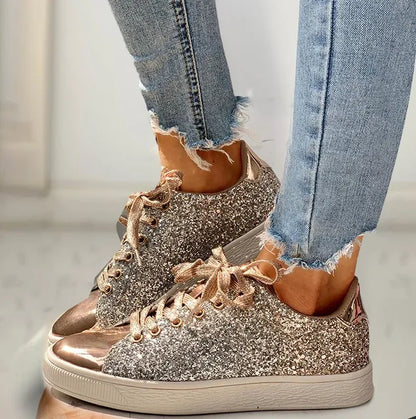 Aria - Chaussures de luxe décontractées à paillettes pour femmes