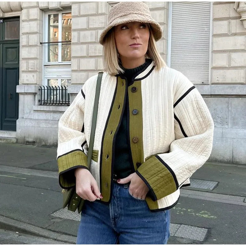 Matilda - Elégant manteau en patchwork