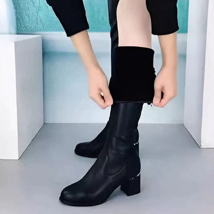 Lavine - Bottes chaudes en cuir sur le dessus