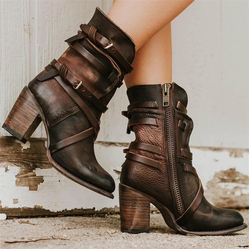 Nina - Bottes d'hiver en cuir pour dames