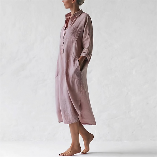 JENNY - Robe longue rose élégante